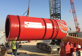Launch of the microtunnelling equipment in Abu Dhabi.