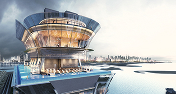 The infinity pool at Palm Tower will be one of the highest in the world.