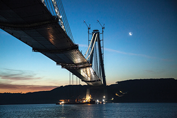 The Third Bosphorus Bridge in Turkey ... 104,000 cu m of C50/60 concrete was used to construct the four pylons.