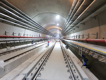 A tunnel on Line Two ... all deep tunnelling works were completed in early 2017.