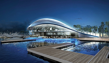 South Marina Yacht Club in Qatar ... Slag cement was incorporated into the concrete mixture to limit the temperature of hydration.