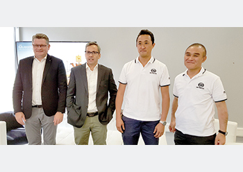 FROM LEFT: Michele, Hedna, Toshi Odawara, vice-president, Quester Product Line Management, and Toshio Shiratori, director, Product Design.