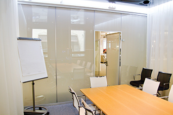 L-35-smart glass ... with a single click, you can change an opaque glass wall into a transparent one.