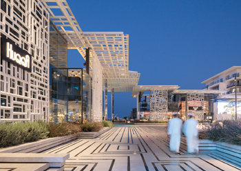 The space is contemporary in form but deeply rooted in the local context.