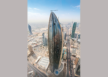 The concept for the National Bank of Kuwait tower originated from a pearl shell.
