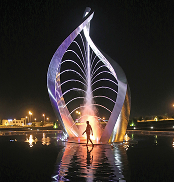 The Arches of Oman ... a 12-m-high water and steel sculpture.