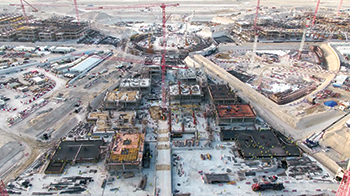 The Expo 2020 construction site ... an aerial view.