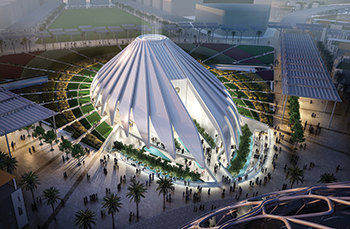 The UAE Pavilion at the Expo 2020 ... design inspired by a falcon in flight.
