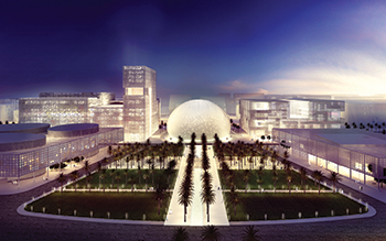 Architectural icon ... the new grand administration facilities spread over 55,085 sq m.