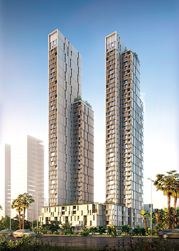 The Hessah Towers in the Hessah Al Mubarak District ... 40 floors of duplexes, townhouses and apartments.