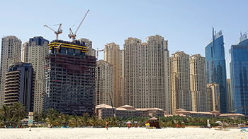 1/JBR project ... core walls cast up the 14th floor.