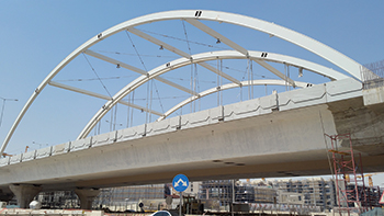 A bridge truss at Al Imam Road and Takhasusi Road Intersection for Riyadh Metro ... fabricated by ASF.