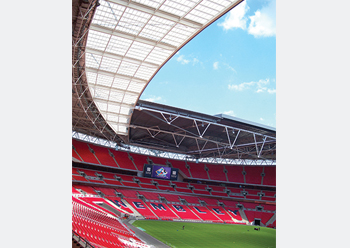 The rooflight at Wembley stadium in London ... supplied by Brett Martin.