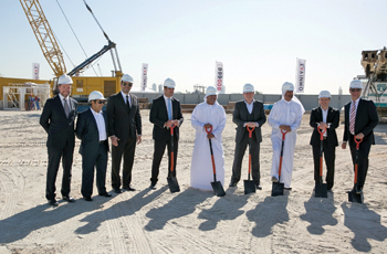 Officials break ground on the project.