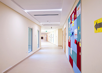 Thermatex Acoustic ... installed in the corridors and other circulation areas.