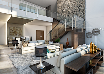 The living area in the residences.