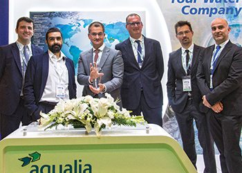 The KSA Aqualia team after receiving the SWEF award as Best Water Performer in the kingdom.