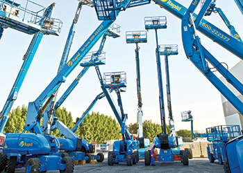 Powered access equipment at the company’s Dubai office.