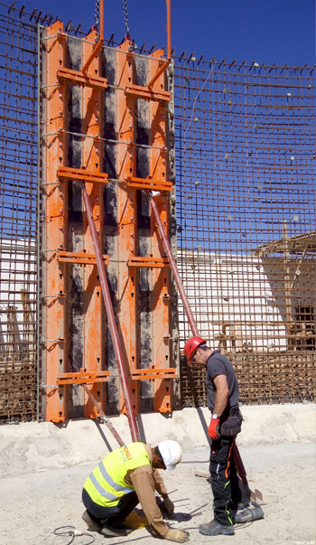 TTR formwork units ... being aligned.
