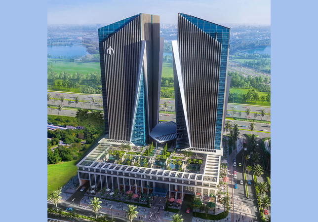 OIA Towers in Egypt ... the facade has been engineered to suit environmental conditions and local fabrication practices.