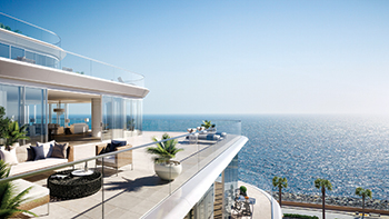 The undulating building form takes full advantage of the views.