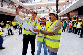 Hands-on CEO ... Abdulrahim at the City Centre Bahrain project during its construction.