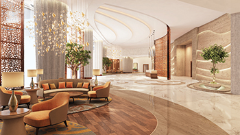 The 10,000-sq-ft entrance lobby at Imperial Avenue.
