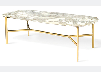 Coast Table ... brass structure with the top in wood, marble or crystal.