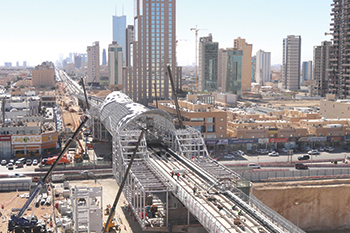 An elevated station on Line One ... designed to be functional, comfortable and sustainable.