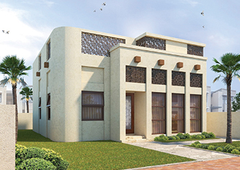 A concept of the 3D printed house at Sharjah’s SRTI Park.