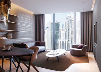 A living room at the ME Dubai.