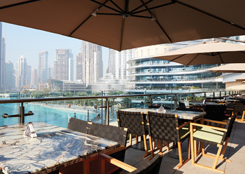 The venue’s distinctive feature is the mall’s largest terrace overlooking Burj Khalifa.