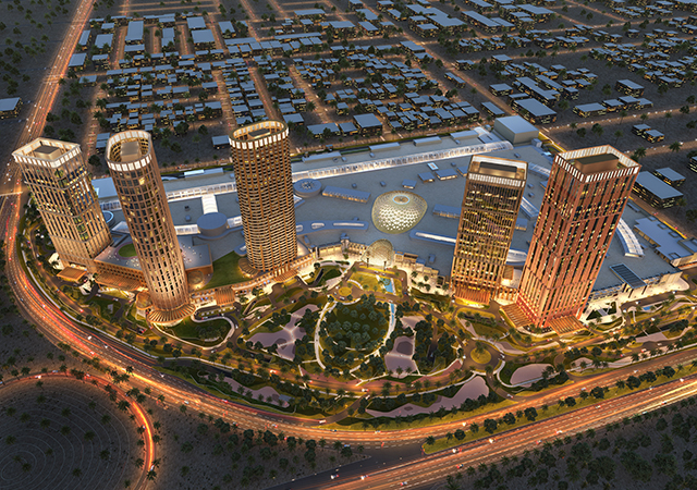 The Avenues – Riyadh will comprise three hotel towers, a residential high-rise and an office tower, with a total built-up area of 1.86 million sq m. 