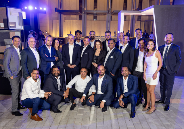 The Geberit team and guests at the product launch event in Dubai.