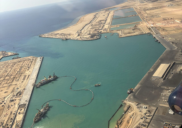 Dredging work in progress at Oxagon.