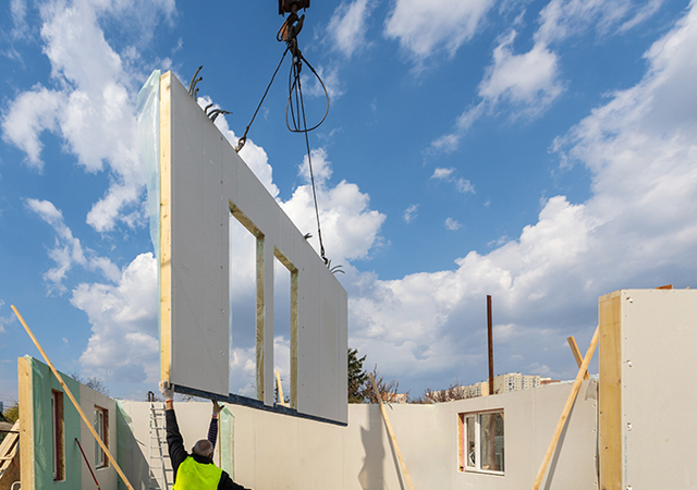 Panellised construction relies on prefabricated flat panels.