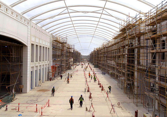 Work on the mall is more than 80 per cent complete.