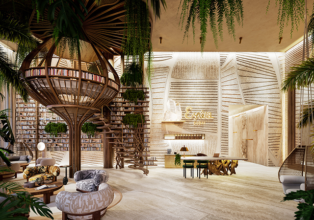 The residents at Eywa Tree of Life have access to an array of luxurious amenities, including private plunge pools, a library, gourmet restaurant, multiple pools, and a rejuvenating spa.