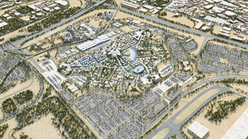 The masterplan covering an area of 4.38 sq km ... 25 million visitors expected at Expo 2020 between October 2020 and April 2021.