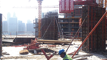 Prive by Damac ... Paschal formwork used for retaining wall, columns and shear walls.