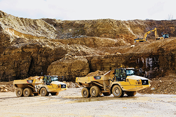 The Cat 730 and 735 ... on site and ready for work.