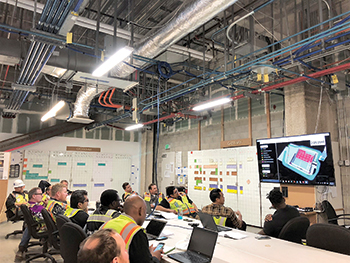 A 4D pull planning session using Synchro Pro.