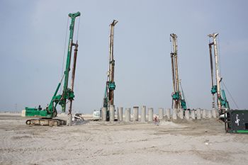 Enabling works under way at Pixel by Dutch Foundation ... 938 secant piles to be installed.