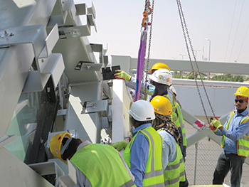 Installation work in progress at the KAFD station site.