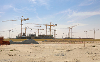 The Expo Village site ... NFT has installed 11 tower cranes.