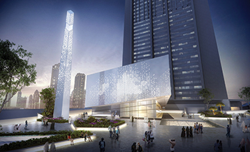 The DIFC Gate Avenue ... Walltech provided a range of architectural components.