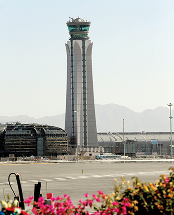 The ATC tower at the Muscat International Airport... fully operational.