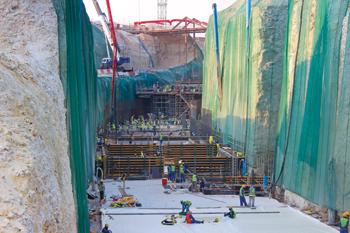 A 25-m-deep light rail tunnel ... part of the Lusail Expressway.