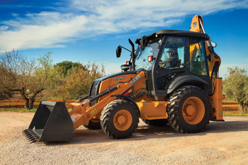 A 570T backhoe loader.