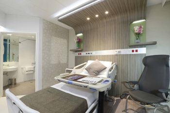 A prototype of an ensuite patient’s room ... showcased at Arab Health 2015.